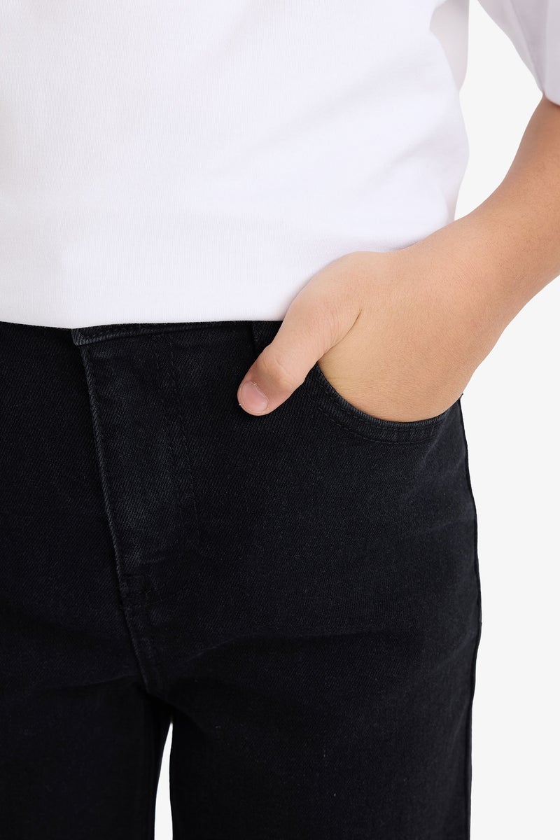 ديفاكتو بنطلون جينز اولادي بيزك سادة قصة مستقيمة - Image 4